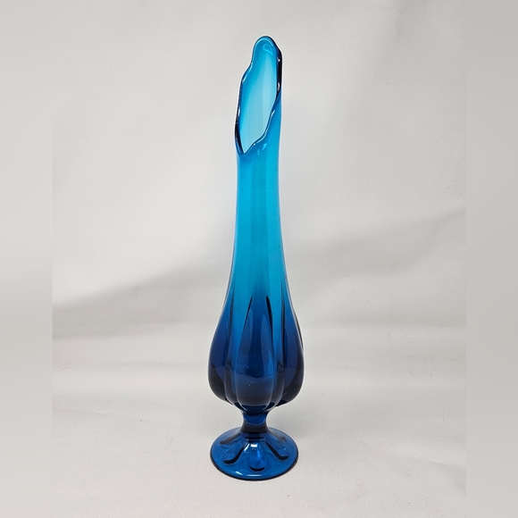 VIKING GLASS 6 petal swung stretch vase 18" vinatge - Picture 2 of 7